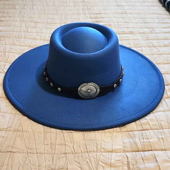 Western Wide Brim Pork Pie Fedora Felt Hat NWT - Picture 2 of 8